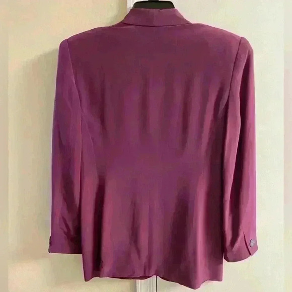Hugo Buscati Women's blazer vintage 100% silk double breasted 6 petite - Picture 2 of 5